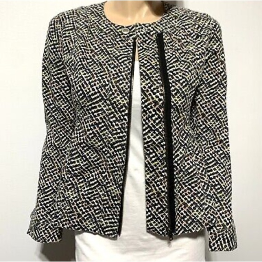 Cabi Size Small Clifside Moto Jacket zip Front Printed Multicolor
